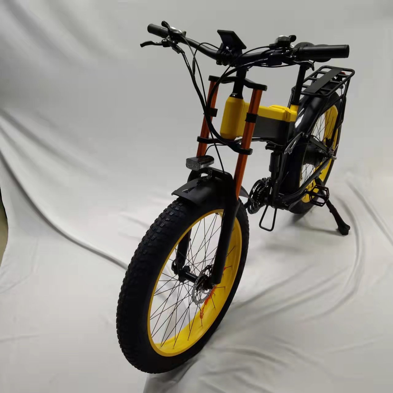 Electric city bike long fork 1000W/48V bafang 17.5 ah lithium battery 26" wheel fat tire alloy aluminum frame folding bike