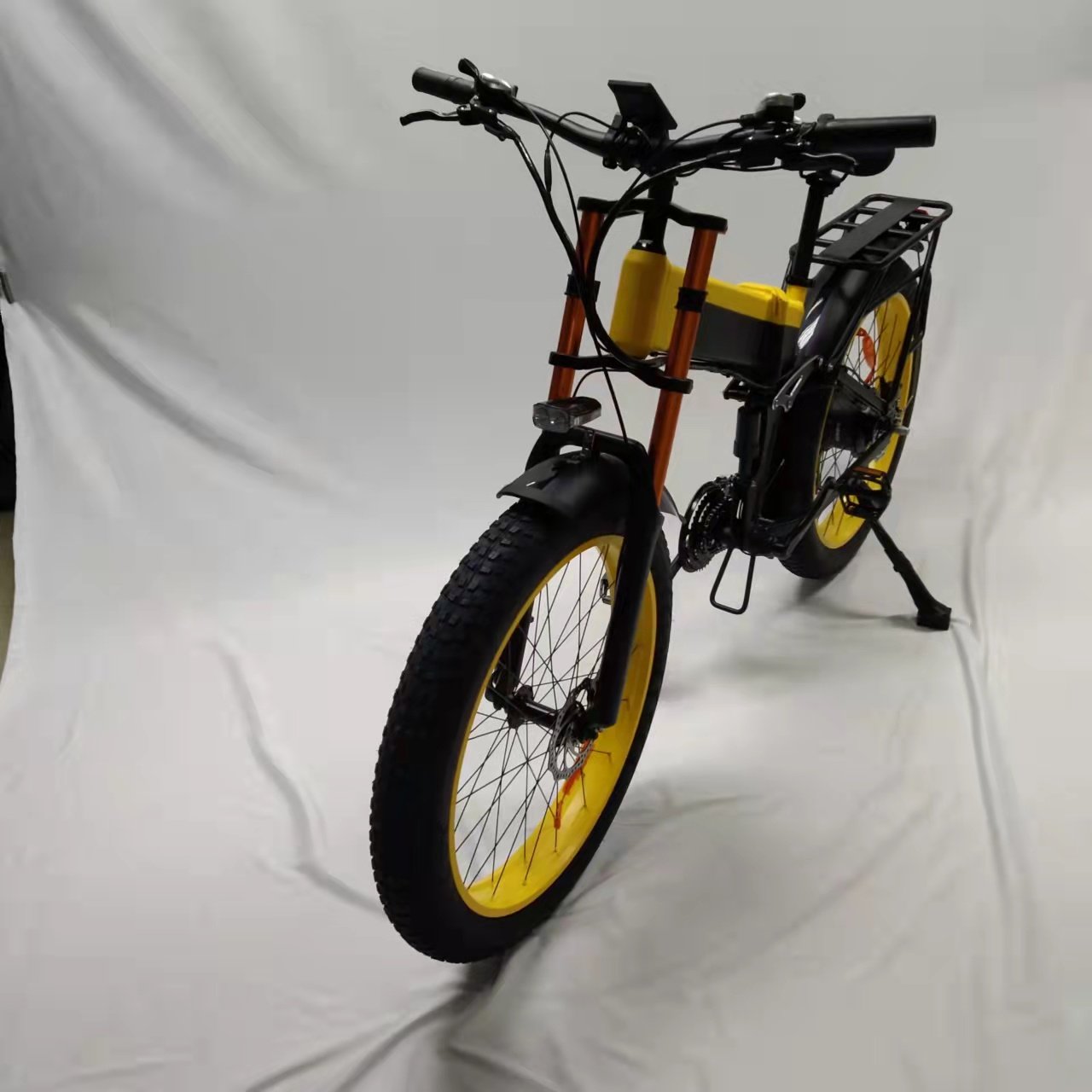Electric city bike long fork 1000W/48V bafang 17.5 ah lithium battery 26" wheel fat tire alloy aluminum frame folding bike