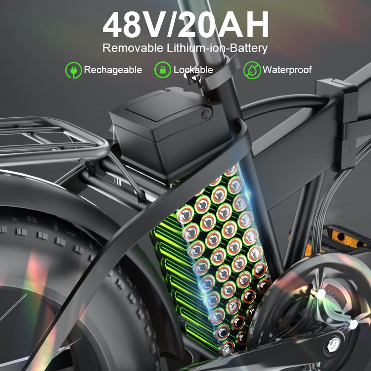 Factory Supplier 20inch 20ah 500w Foldable Ebike Sports Electric Mountain Bike for Adult city Fat Tire Electric Folding Bicycle