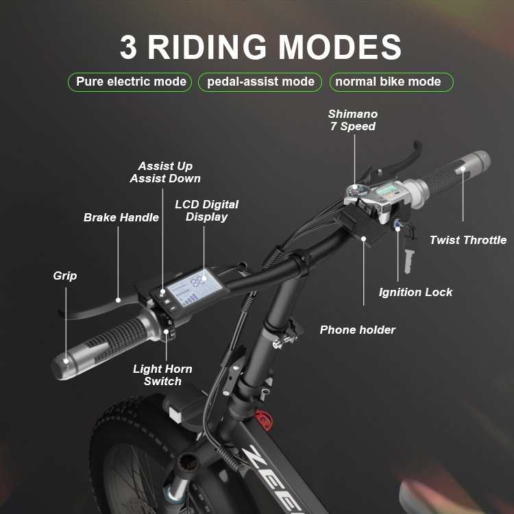 Factory Supplier 20inch 20ah 500w Foldable Ebike Sports Electric Mountain Bike for Adult city Fat Tire Electric Folding Bicycle