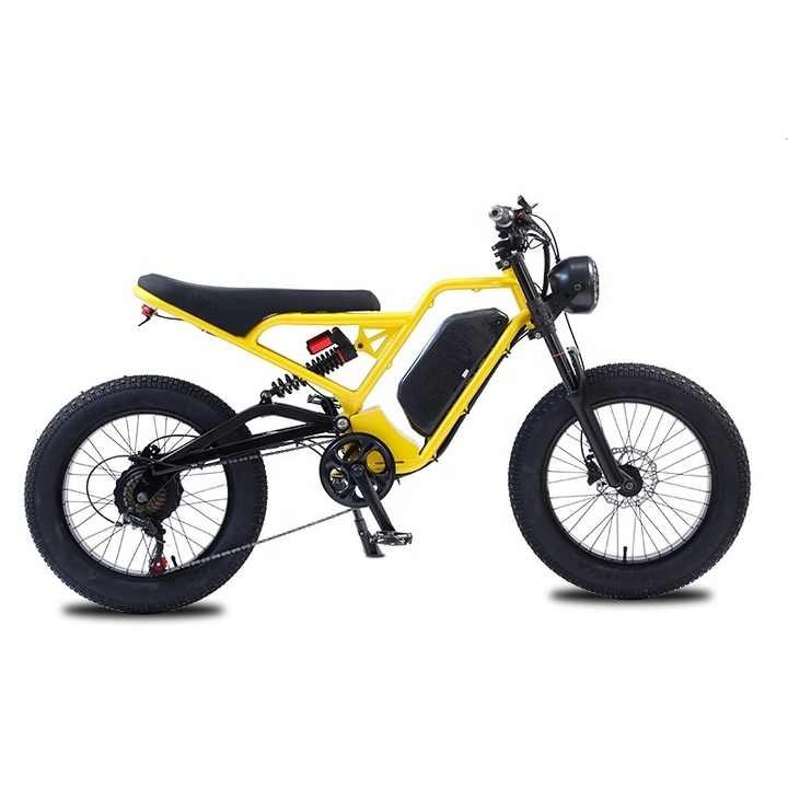 High Configurated Akez Cafe Racer Electric Dirt Pit Mountain E Bike 1500W Fat Tires Ebike Electric Cruiser Adult