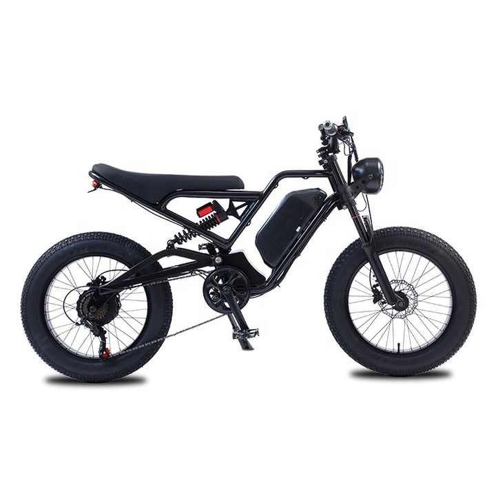 High Configurated Akez Cafe Racer Electric Dirt Pit Mountain E Bike 1500W Fat Tires Ebike Electric Cruiser Adult