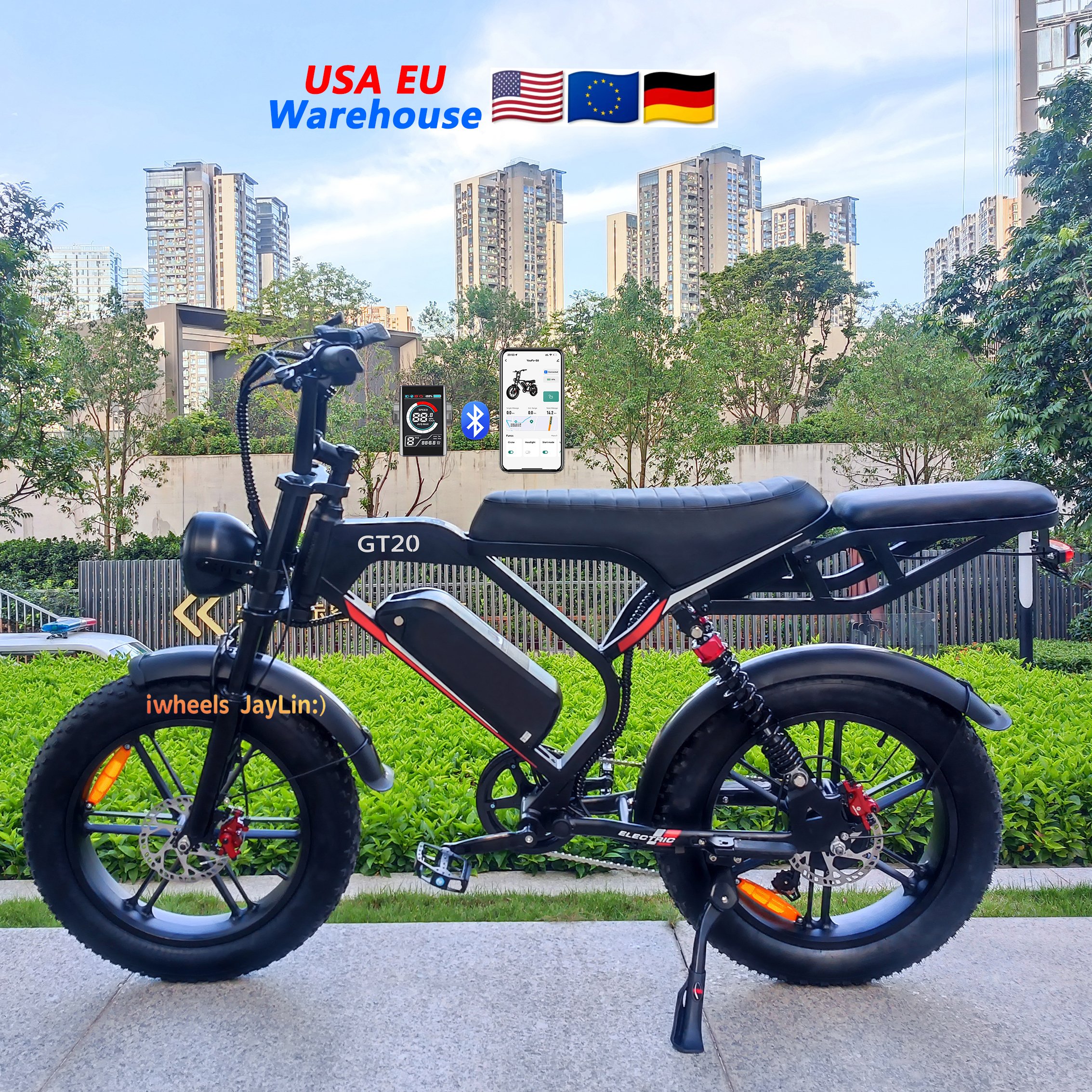 EU NL Stock 48V Electric Fatbike 20inch 250W Netherlands Fietsen V8 V9 G60 Electric City Bike 1000W Road E-Bike Holland Fietsen