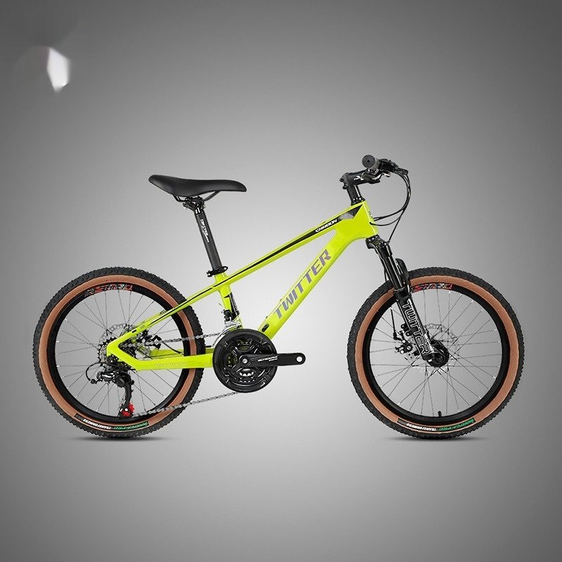 Children's 20-Inch Blue and Black MTB Sport Cycling Bike with 21-Speed Gears and Disc Brake Carbon Fibre Fork for Boys