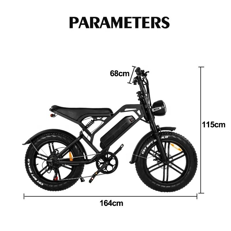 Wholesales V20 Electric Mountain Bike Fat Tire electric bikes 48V 750W 1000W 20 Inch ebike bicycles