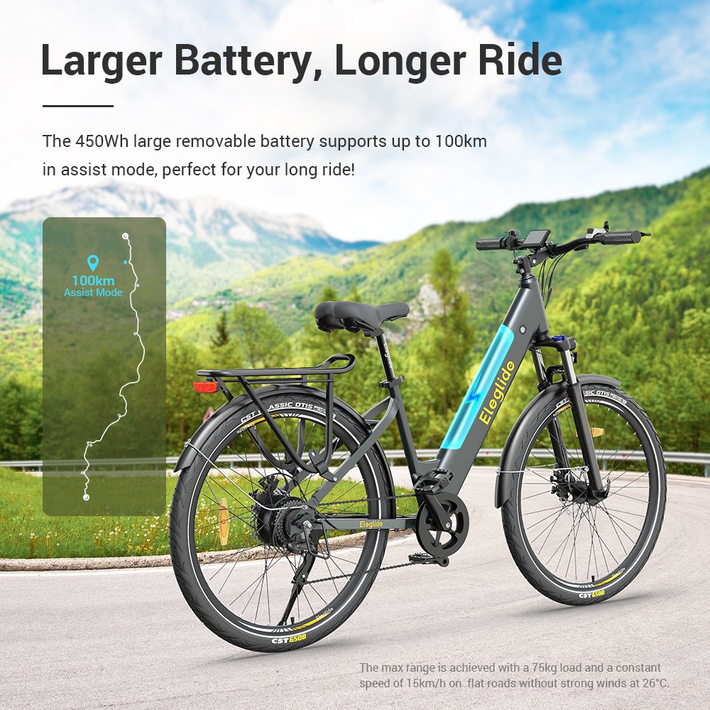 Eleglide T1 Step-Thru Electric Moped Bike bicycle electric price 27.5 CST Tires 7 Speed Shimano Trekking electric bike in eu