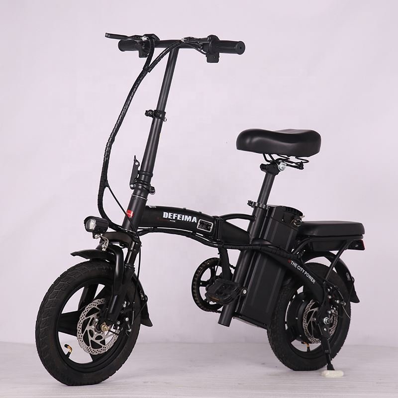 electric city bike lithium battery electric folding bicycle for adults 48v 14inch small folding electric bicycle
