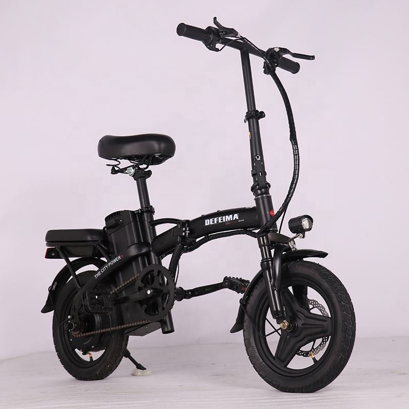 electric city bike lithium battery electric folding bicycle for adults 48v 14inch small folding electric bicycle