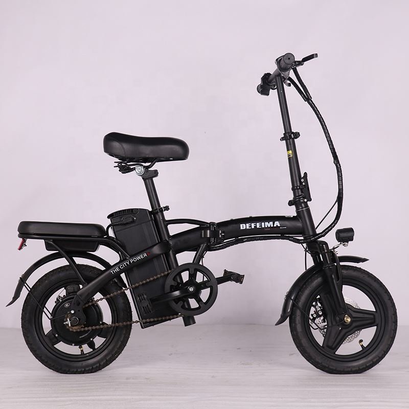 electric city bike lithium battery electric folding bicycle for adults 48v 14inch small folding electric bicycle