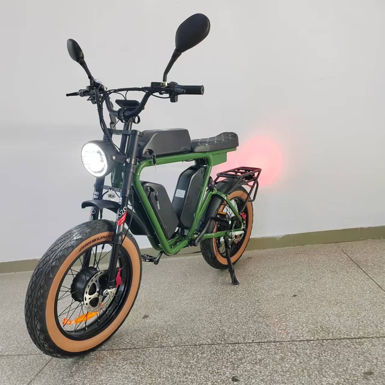 2000W Dual Motor Fat ebike 52V66AH Hydraulic Brake Full Suspension 60kmh Fast Long Range Aluminum Frame Electric Mountain Bike