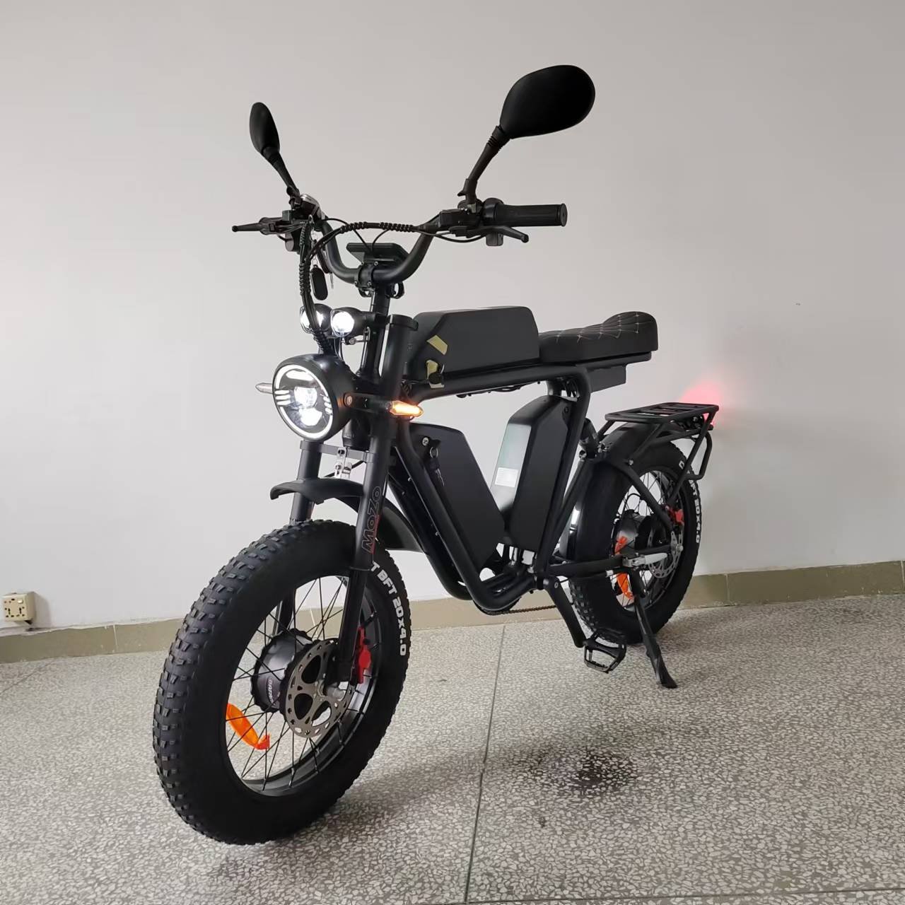 2000W Dual Motor Fat ebike 52V66AH Hydraulic Brake Full Suspension 60kmh Fast Long Range Aluminum Frame Electric Mountain Bike