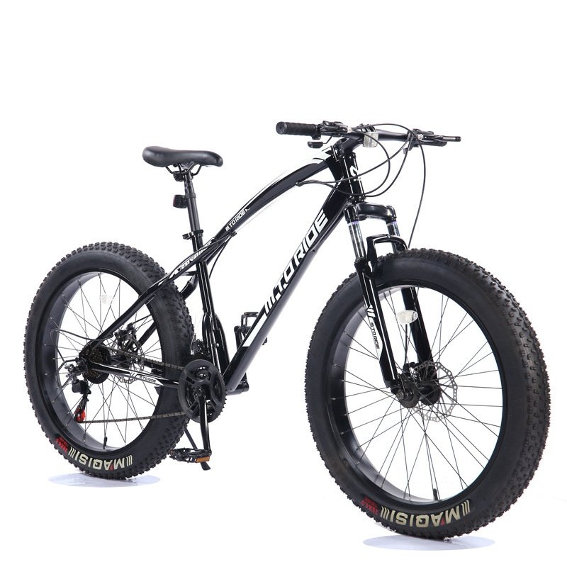 New 26 Inch 21 Speed Beach Snow Bike Shock Sorption Disc Brake Mountain Bicycle Widened Tire Fatbike Off Road Bikes For Adult