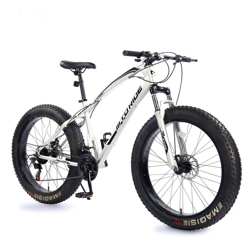 New 26 Inch 21 Speed Beach Snow Bike Shock Sorption Disc Brake Mountain Bicycle Widened Tire Fatbike Off Road Bikes For Adult