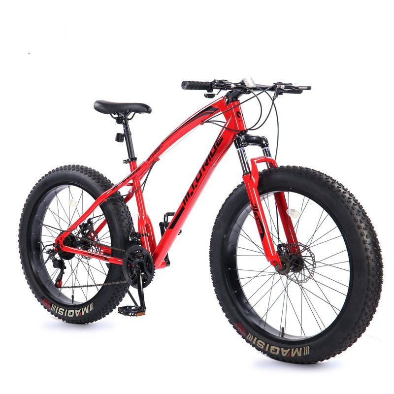 New 26 Inch 21 Speed Beach Snow Bike Shock Sorption Disc Brake Mountain Bicycle Widened Tire Fatbike Off Road Bikes For Adult