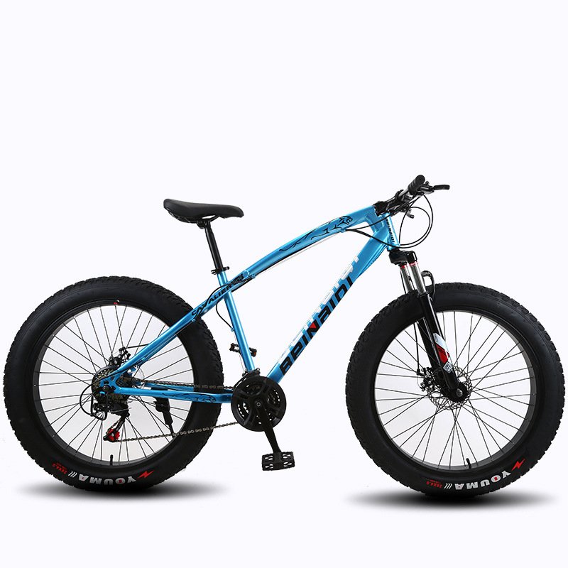 24 26 inch 21 24 27 30 Speed Beach Snow Bike Shock Sorption Disc Brake Mountain Widened Tire Bicycle Fatbike Off Road Bikes