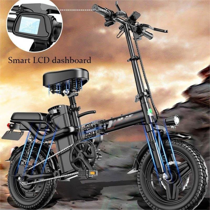 Hot sell cheap Mini 400W 14 inches Electric City Bike Folding Adult Battery-Powered Scooter with Steel Frame 48v Voltage