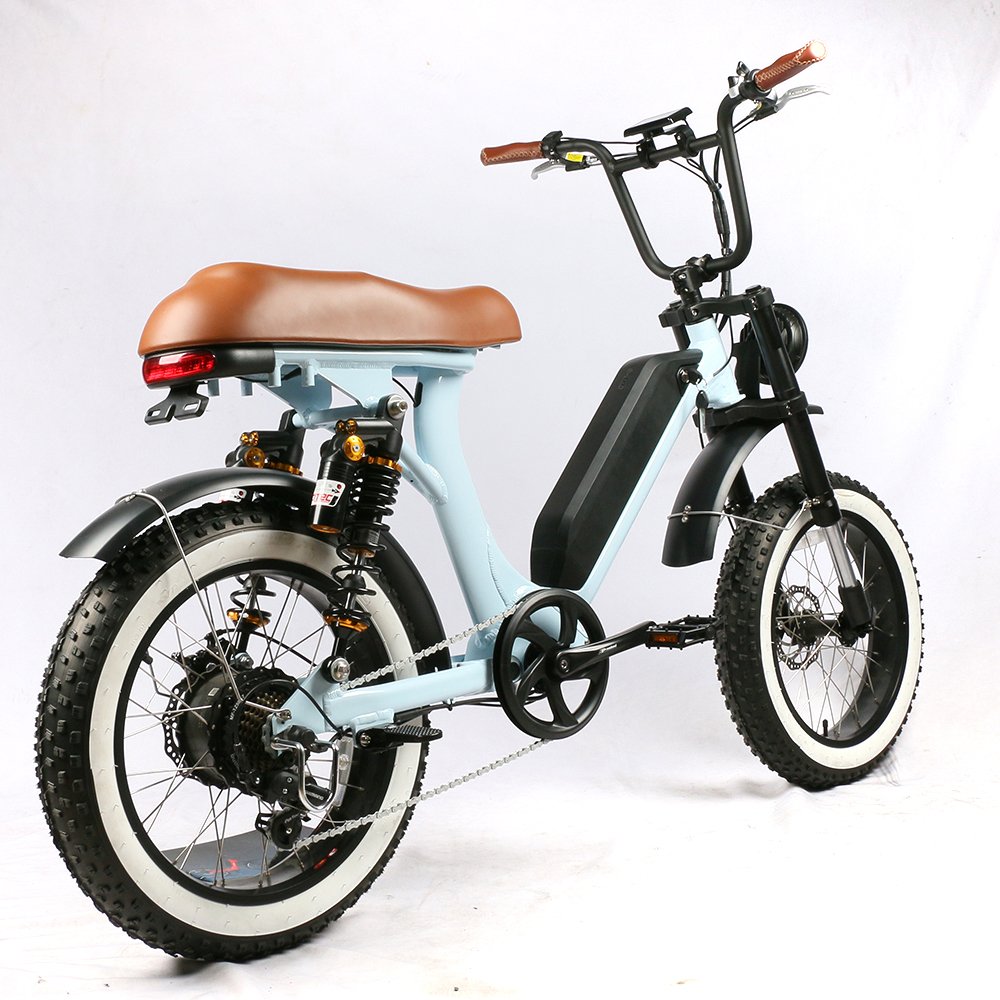 2022 new style 48V 500w 750w step through electric bike fat tire ebike retro full suspension electric city bike women