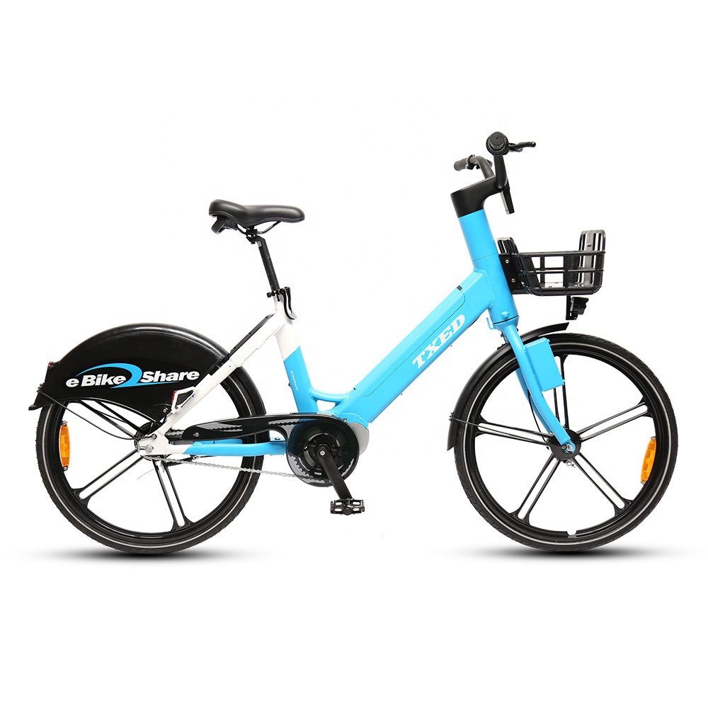 TXED non-inflatable tires & tubes electric bicycle sharing single speed 36V/250W electric sharing bike