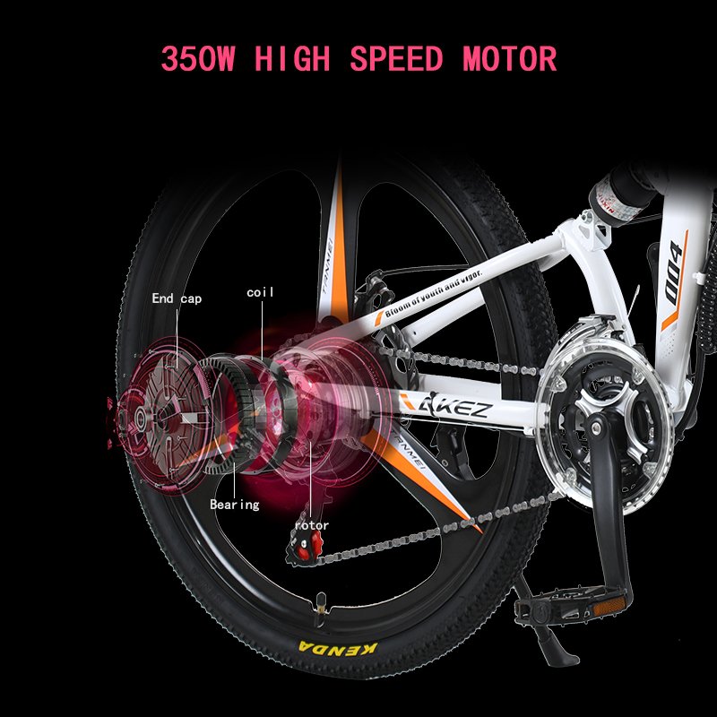 AKEZ Fold Bike 21 Speed lithium battery electric bicycle for adult 26 inch mountain ebike Double shock absorber 36v 350w e bike
