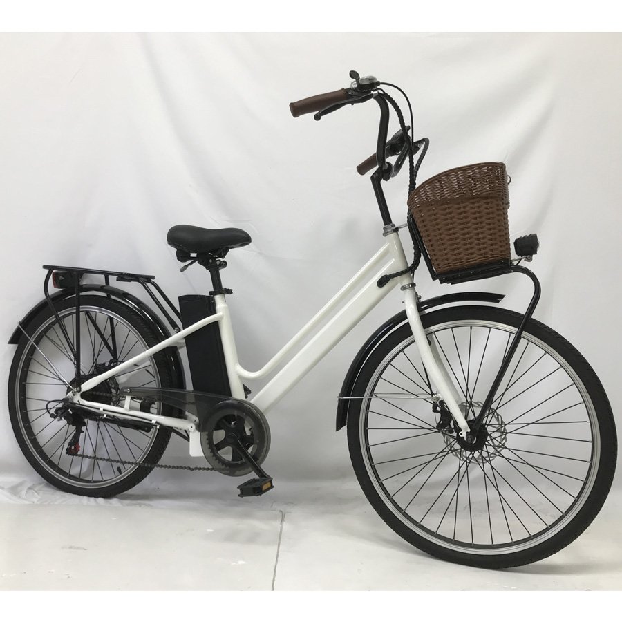 Students affordable price warranty quality 26 inch 60km retro electric city bike with cargo basket