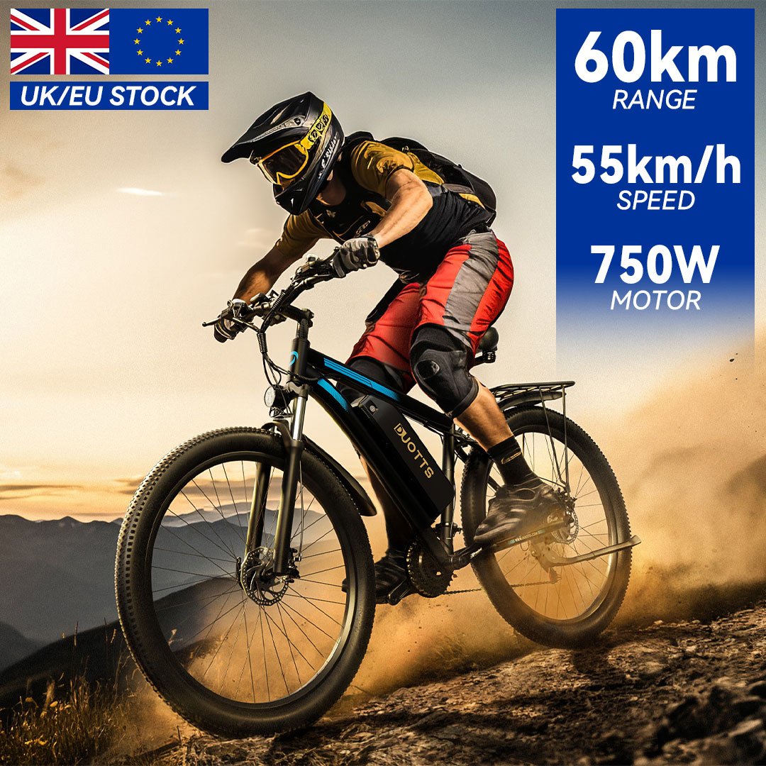 Eu Stock 15AH*2 lithium battery 750W 48V DUOTTS C29 Electric Bicycle Electric Bike 29 Inch Tire Disc Brake Ebike e bike