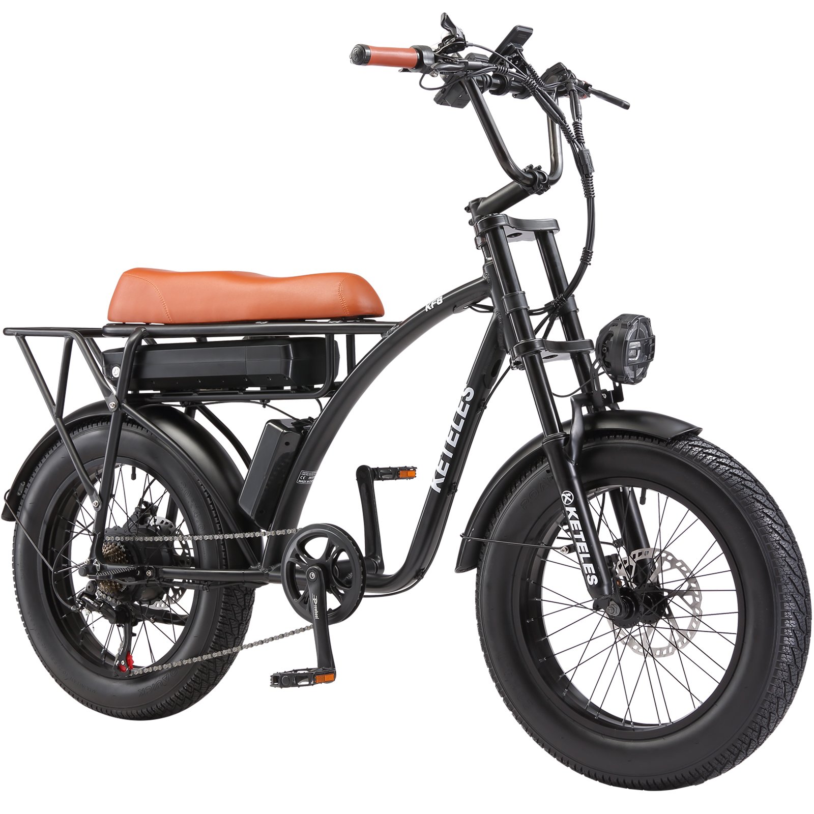 KF8 EU Stock Fashion Banana Seat E-Bike 7 Speed 1000W Motor KETELES 20x4.0 inch Fat Tire Electric Bike With 23AH Lithium Battery
