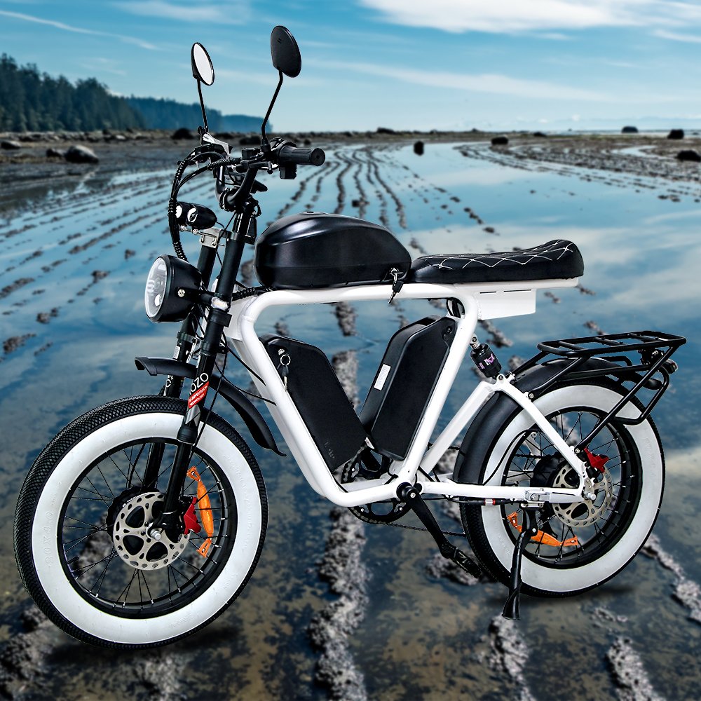 Multi-purpose electric bicycle 48V 22Ah range of 90 km Elegant white new energy electric mountain bike lightweight electric bike