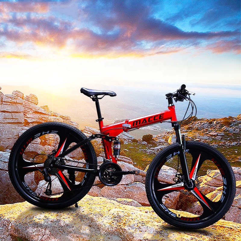 Portable Aluminium Mtb Road Bicycle Full Suspension Mountain Bikes Folding Bike For Adult