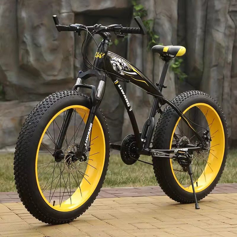 Fatbike 24 26 inch 21 24 27 speed disc brake shocking absorption 4.0 bicycle beach snowmobile mountain bike