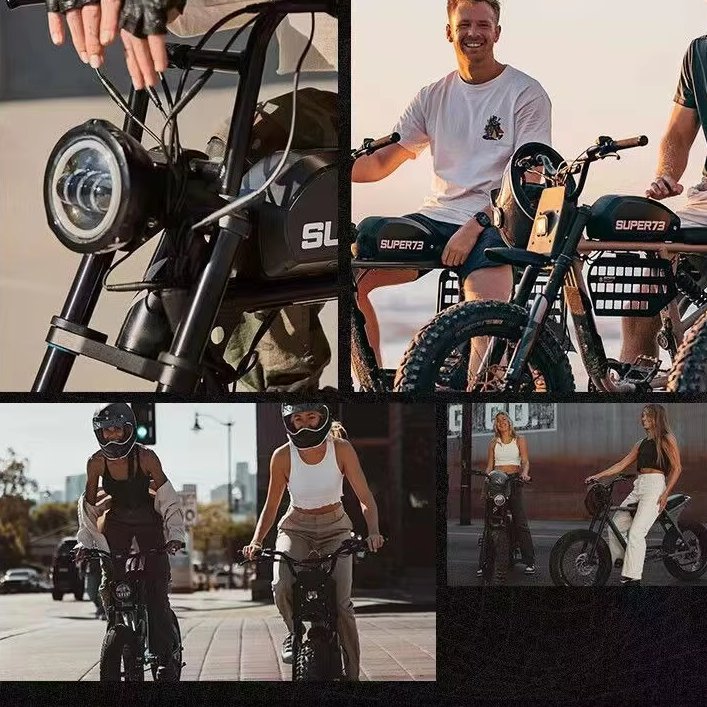 Super73 Y1 RX S1 S2 Full Suspension Folding Mountain Electric Bike 48v Li-Polymer Battery Disc Brake Fat Tire Electric Bicycle