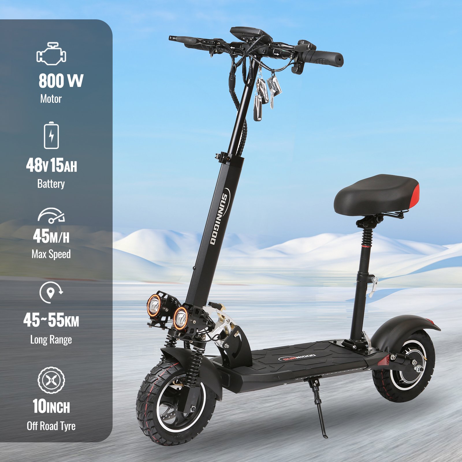 USA Electric Scooter For Unisex Adults 800W/1000W High-Speed Mobility Electric Scooter 48V 15Ah High Endurance E Scooters
