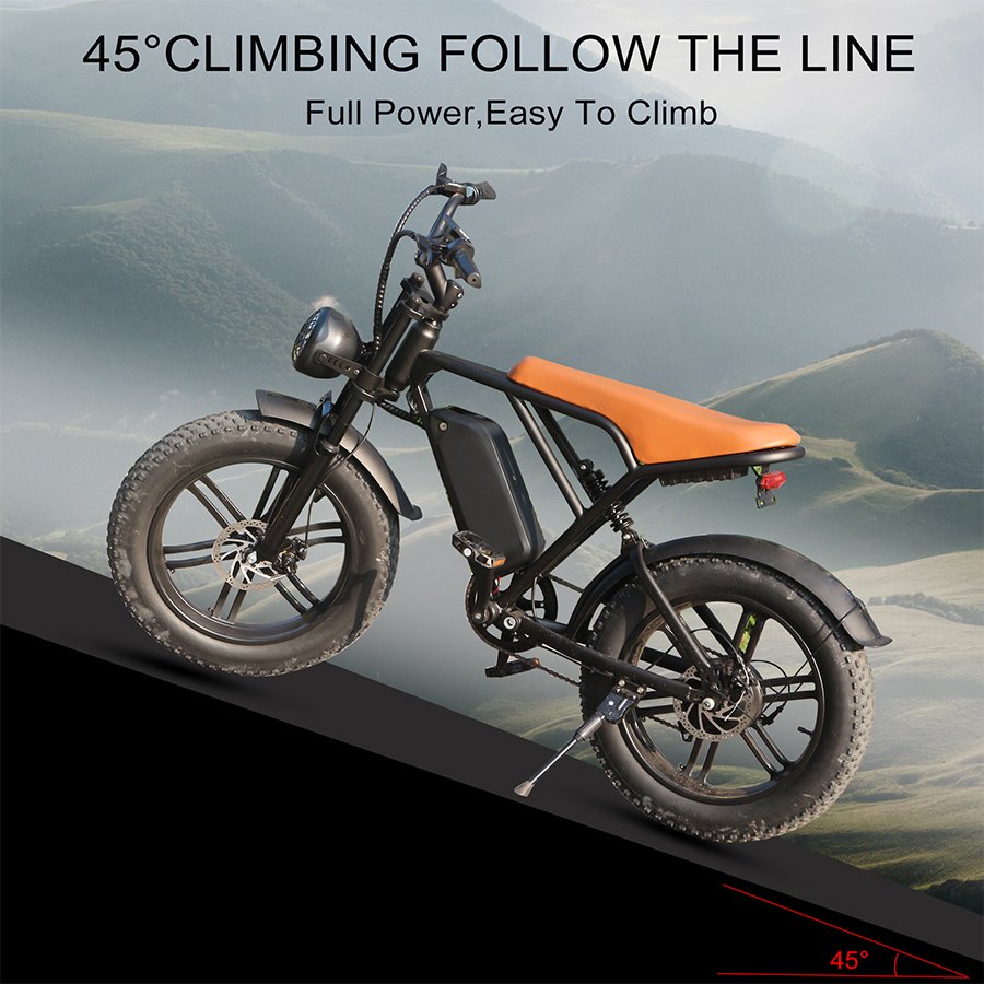 Ouxi H9 2.0 Fat tire electric bikes in EU warehouse 20inches fat electric fatbike 15ah electric e-bike 25km/h 50km/h