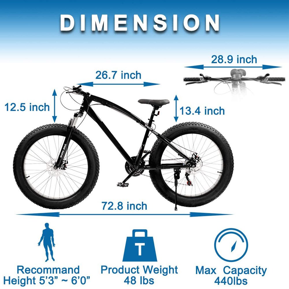 Factory fat tire snow mountain bike 26 inch snow bike with 4.0 fat tire bicycle moutain bike