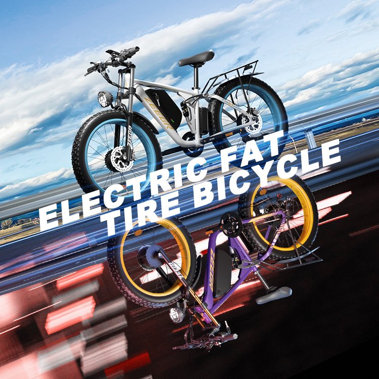 China 26 Inch Ebike Double Crown Fork Suspension Fat Tire Electric Mountain Bike Electric Bicycle For Adults