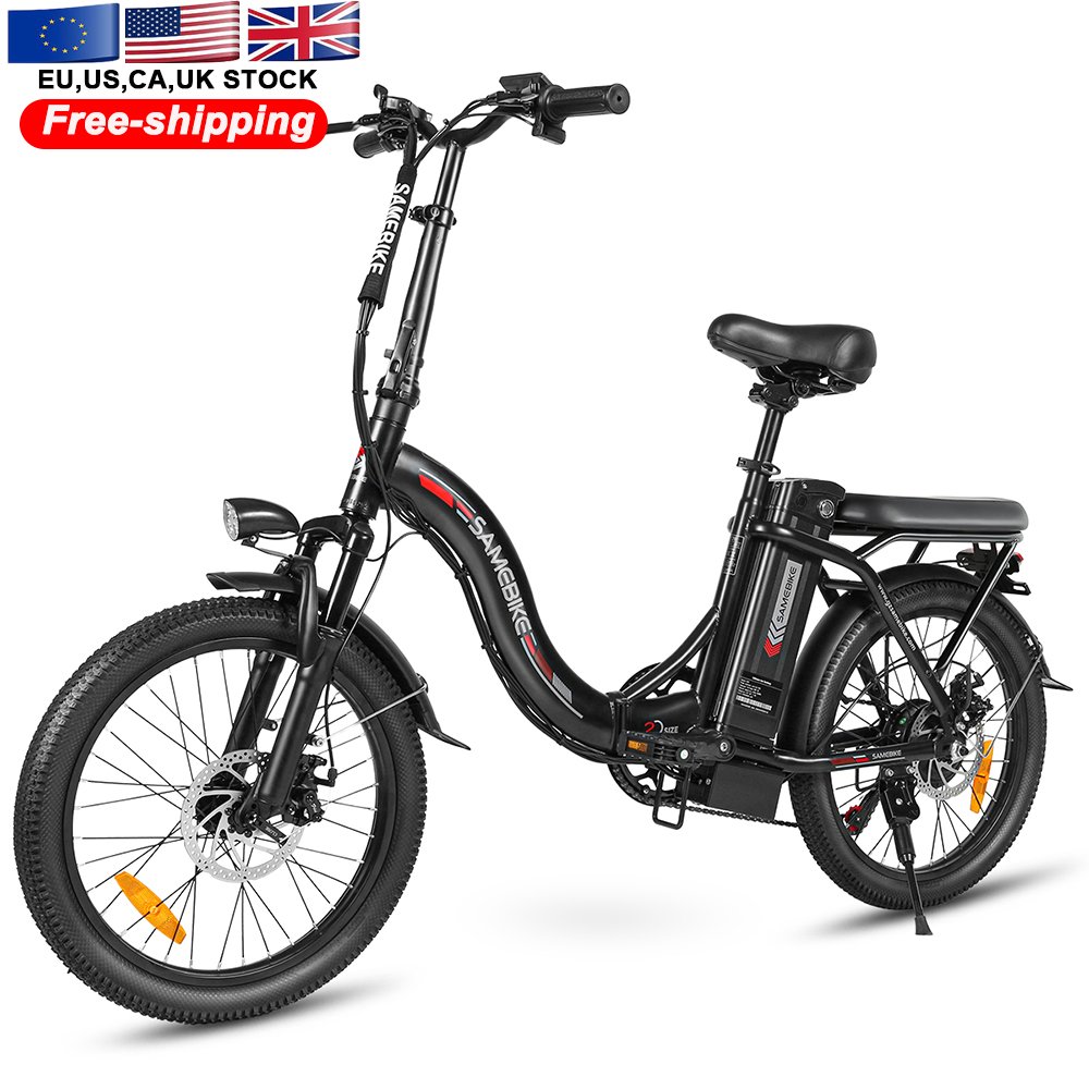 UK Warehouse SAMEBIKE CY20 350W Motor 20-Inch Tire Hybrid Electric City Bike 36V Lithium Battery Steel Frame