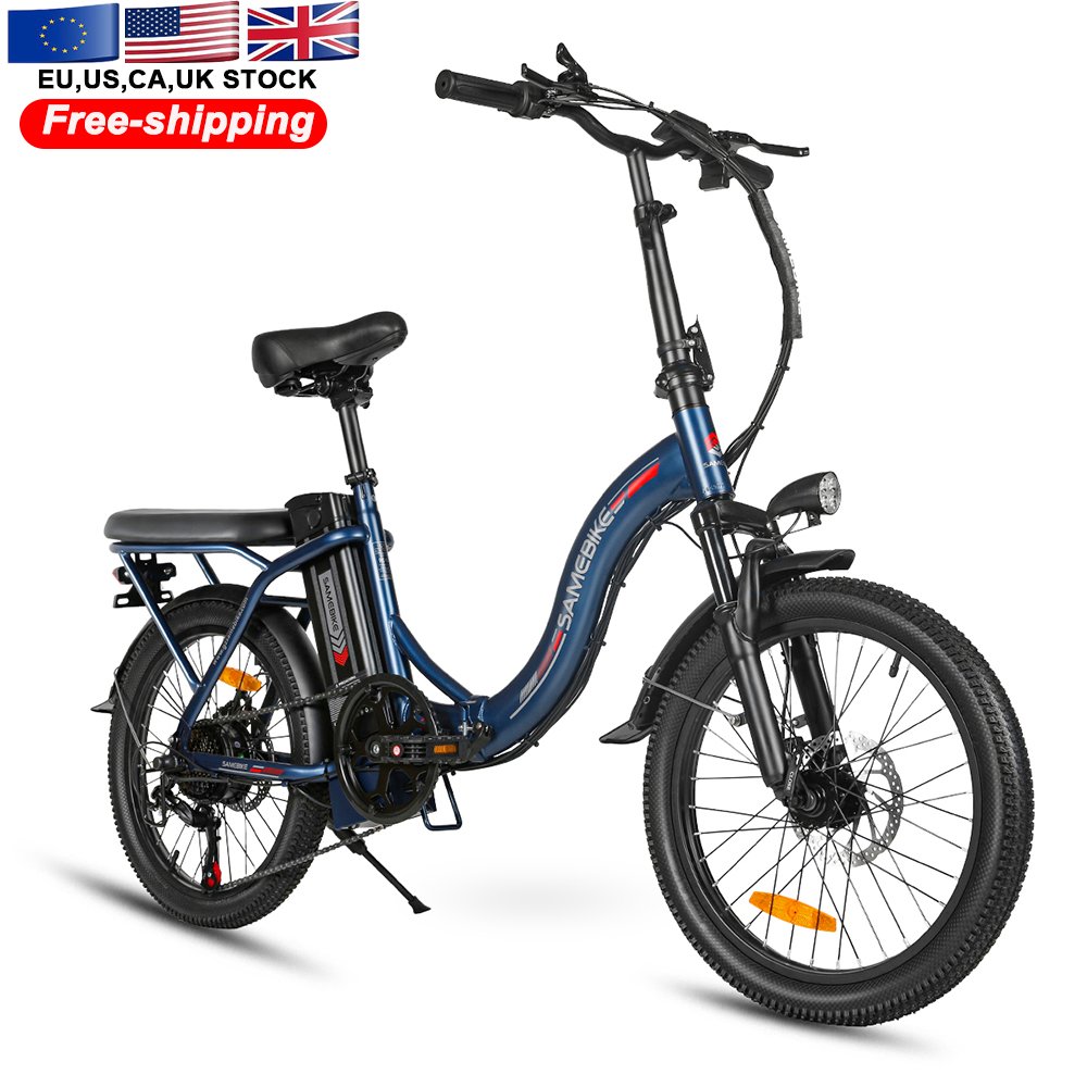 UK Warehouse SAMEBIKE CY20 350W Motor 20-Inch Tire Hybrid Electric City Bike 36V Lithium Battery Steel Frame