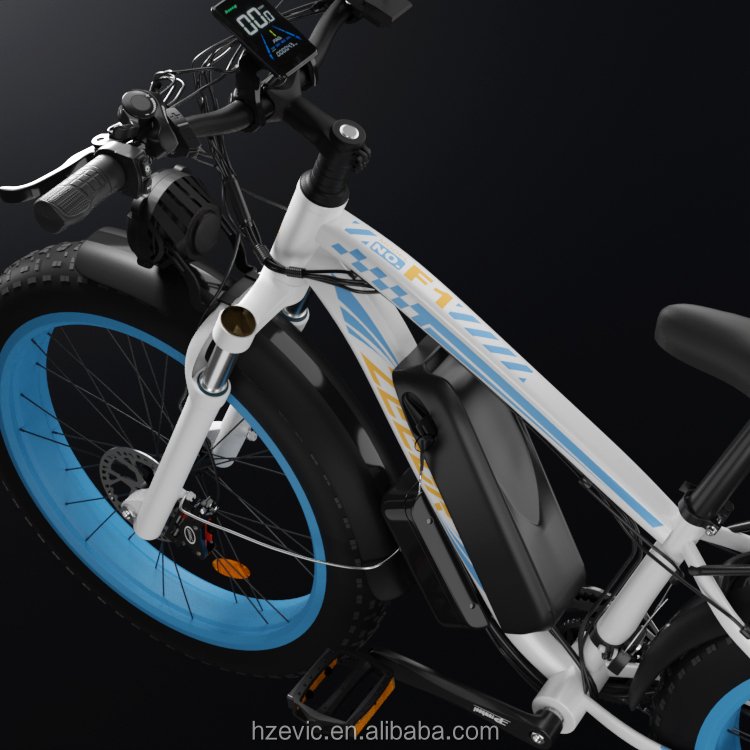 Custom 1000W 48V 16Ah Blue And Black Ebike Other City Bike Fat Tire Mountain Electric Bike Electric Bicycle