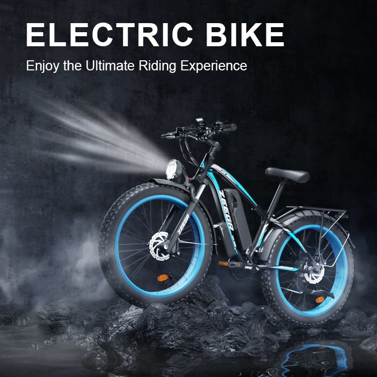 Custom 1000W 48V 16Ah Blue And Black Ebike Other City Bike Fat Tire Mountain Electric Bike Electric Bicycle