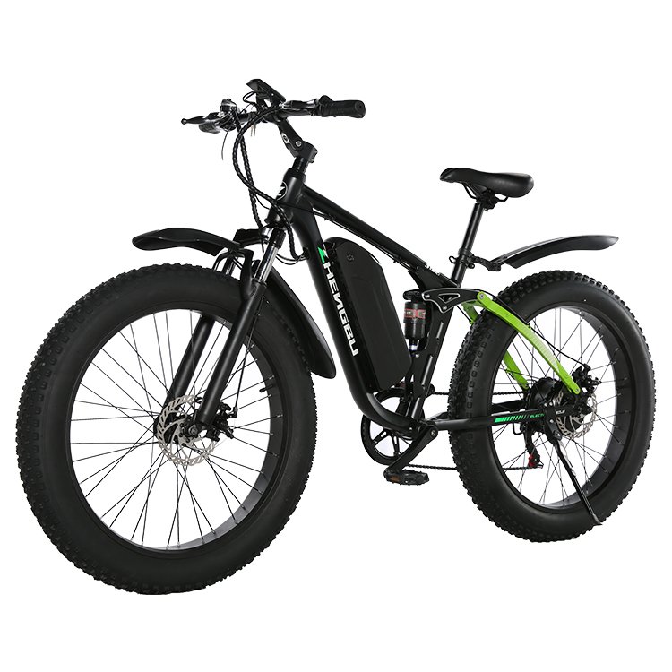Wholesale 26 inch 500 W Dual Brushless Motor Fat Tire E-bike electric bicycle Mountain bike with Full Suspension