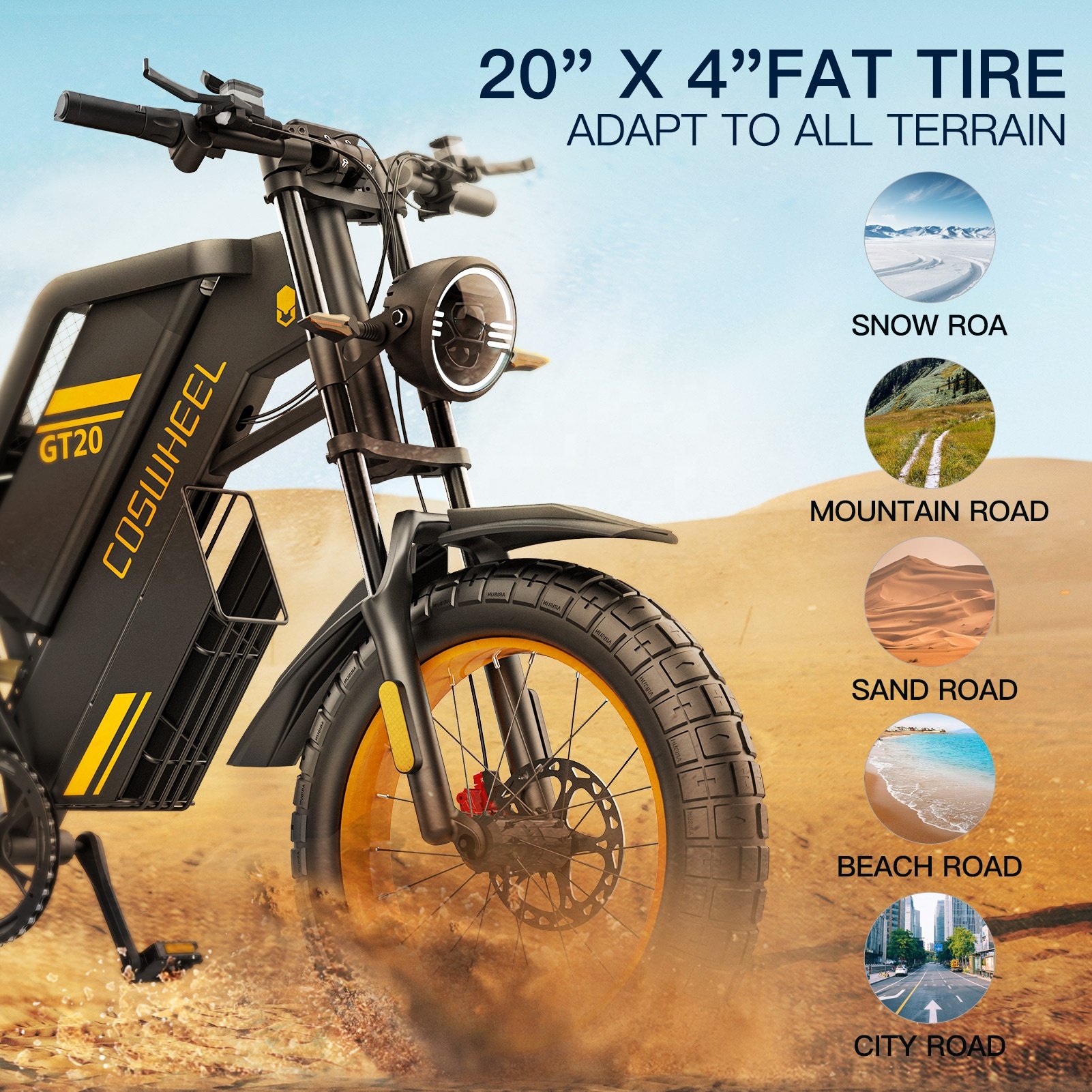 Factory Wholesale e Bike 20inch Fat Tire Electric Mountain Bike For Adults Fast Delivery 1500w Full Suspension Electric Bicycle