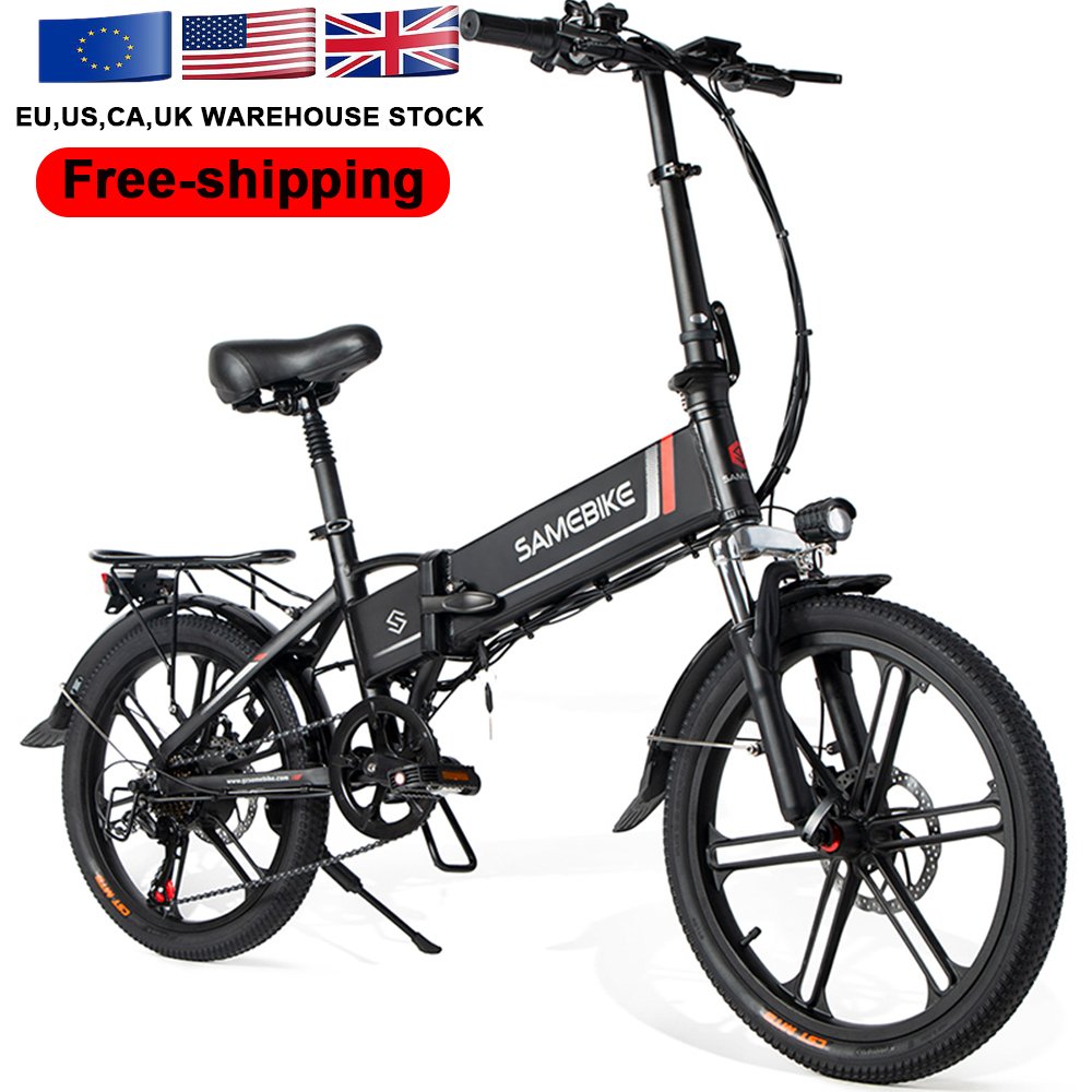 EU warehouse Local Stock SAMEBIKE 20 inch small portable folding electric city bike for city riding