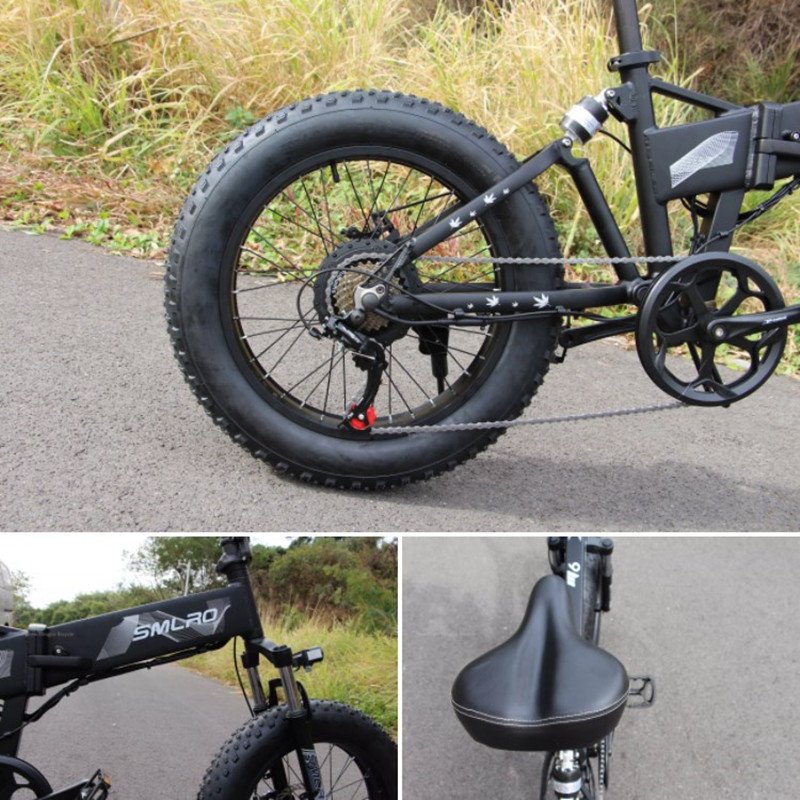 Smlro M6 Electric Bicycle 48V 1000W Brushless Motor 20*4.0 Fat Tire Electric Bike Mountain E Bike Folding vehicle for adult