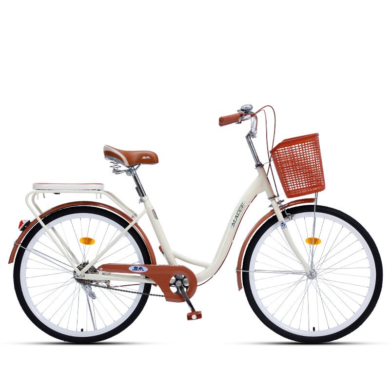 Kid seat Urban work adult bicycle 24/26 inch lady city bike with front basket