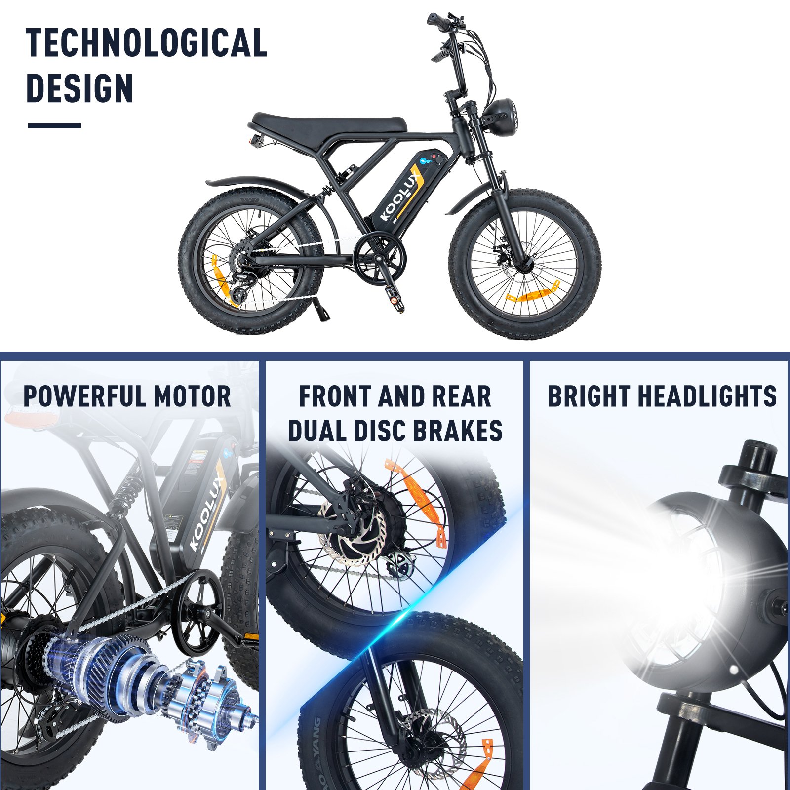 KOOLUX EU Drop Shipping USA Stock BK29 Electric Bike 20inch Motor City Electric Bicycle For Adults