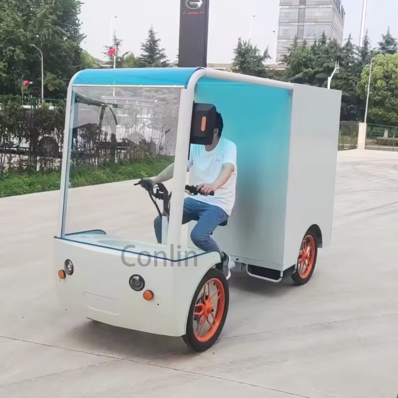Business Electric 250w Pedal Battery Cargo Bike Four Wheels Back Electric Cargo Bike Electric City Delivery Bike For Sale