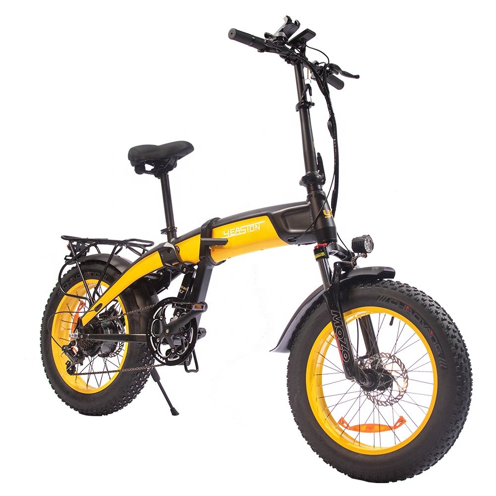 20"x 4.0 Wheel Folding e-Bike 1000W 48V Motor Mountain Bike 14Ah Lithium Battery Electric Bicycle Fat Tire Folding Electric Bike