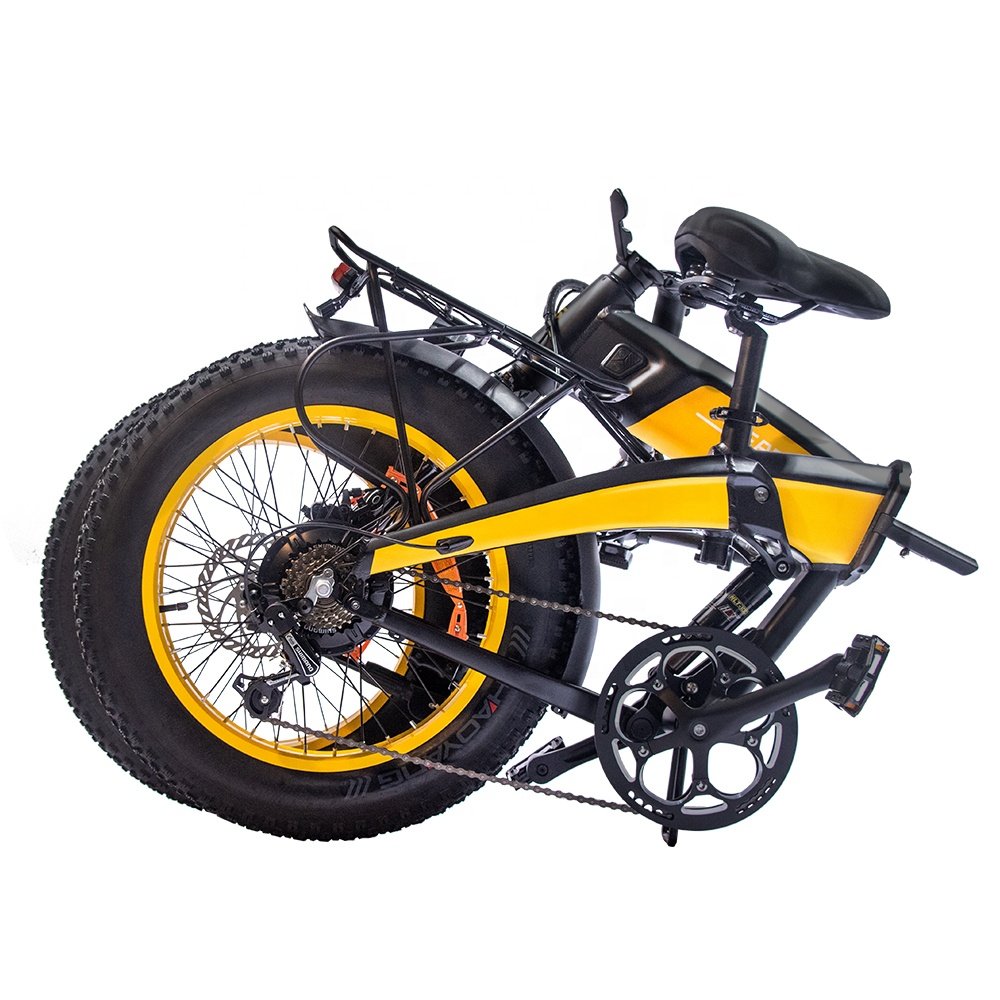 20"x 4.0 Wheel Folding e-Bike 1000W 48V Motor Mountain Bike 14Ah Lithium Battery Electric Bicycle Fat Tire Folding Electric Bike