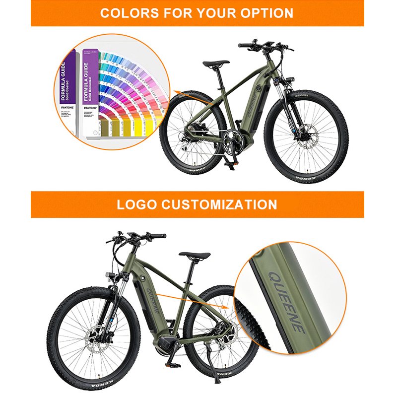QUEENE Powerful 7 Speed 27.5 Inch Large Frame 48V Lithium Battery Step Through Ebike Electric City Bike