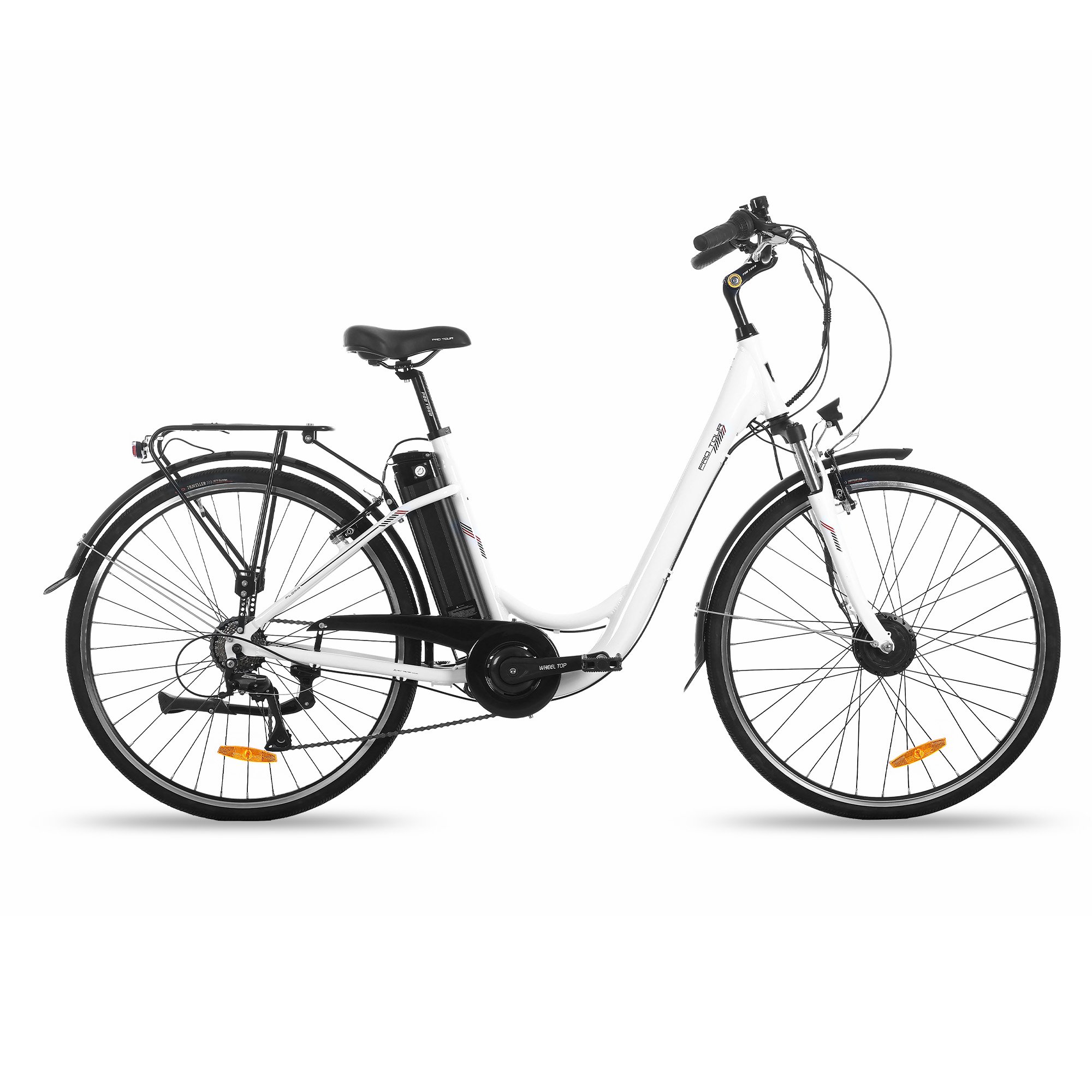 JOYKIE EU warehouse 28 inch electric city bikes, 7 speed drive city ebike, 700c bike for men women, with luggage rack