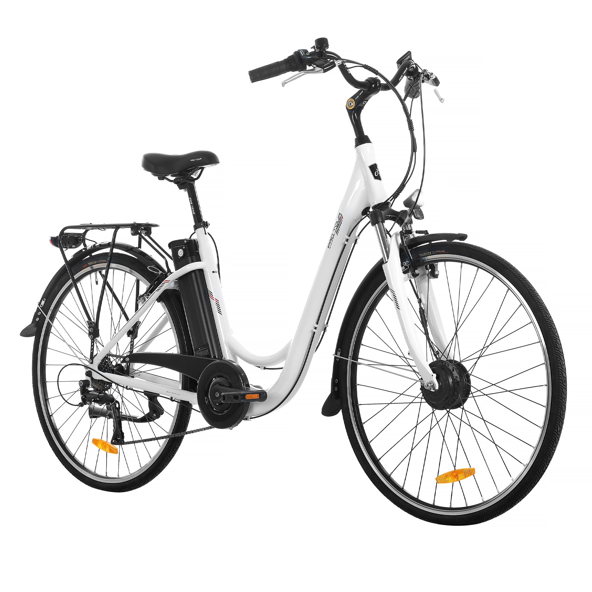 JOYKIE EU warehouse 28 inch electric city bikes, 7 speed drive city ebike, 700c bike for men women, with luggage rack